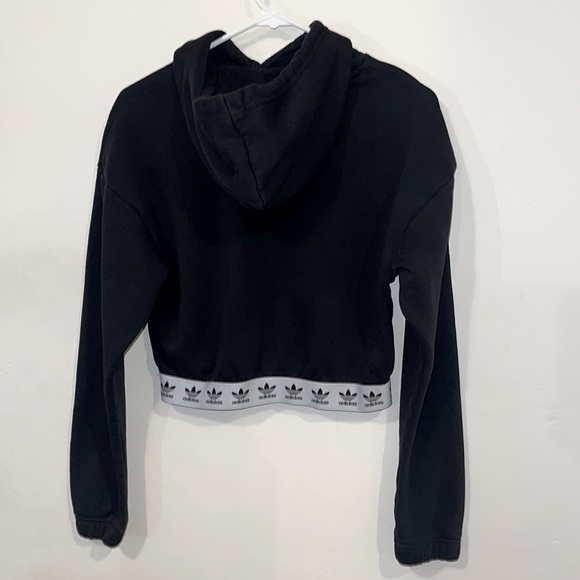 ADIDAS- Size S, Black Cropped Hoodie - Picture 2 of 4